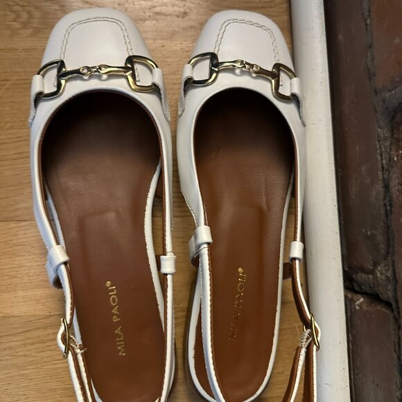 Mila Paoli White Slingback Flats - Picture 4 of 5